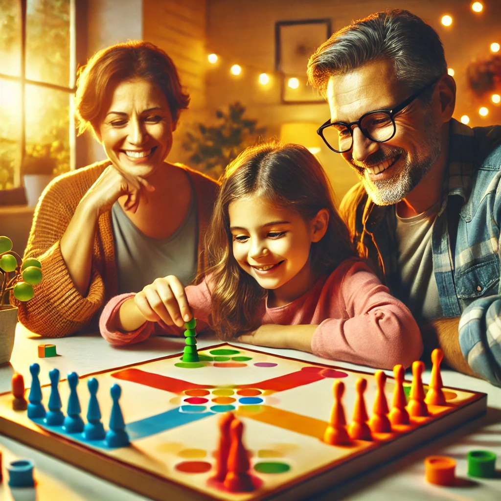 Family Playing Plinko